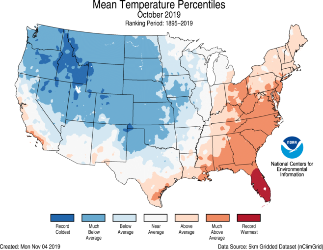 Many more cooling records than warming